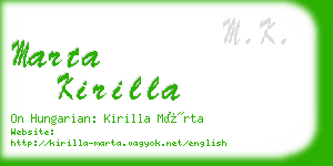 marta kirilla business card